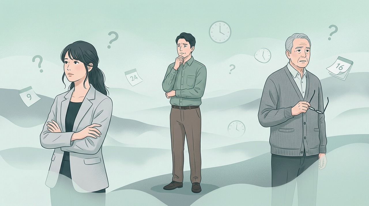 将来への不安を抱える人々