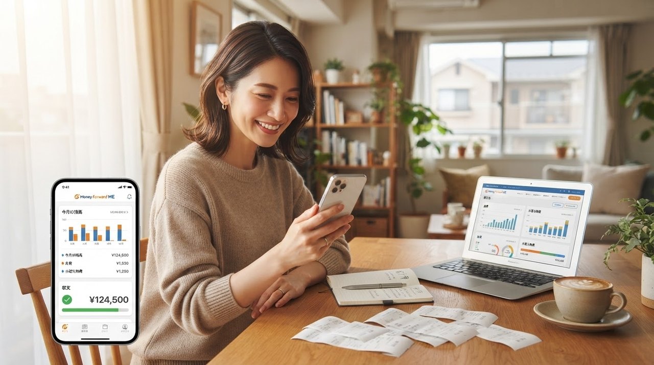 家計簿アプリで家計管理を始めるイメージ