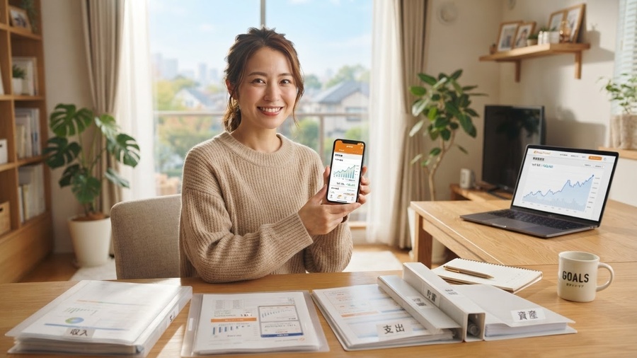 家計管理を無理なく続ける仕組みを整えるイメージ