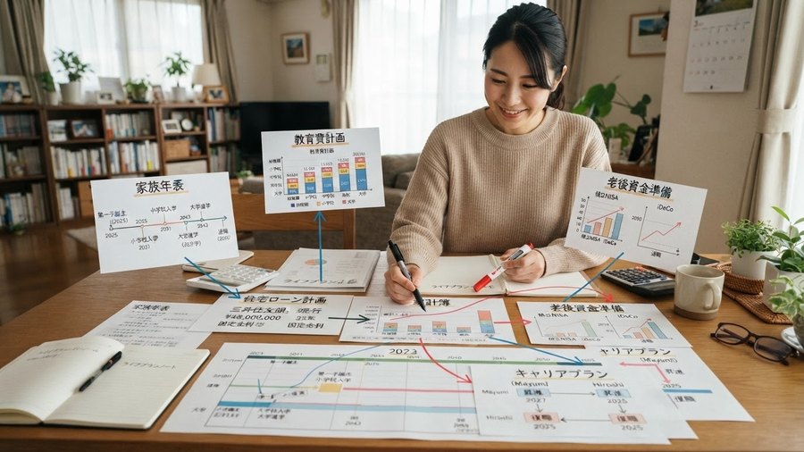 家計管理とライフプランを確認するイメージ