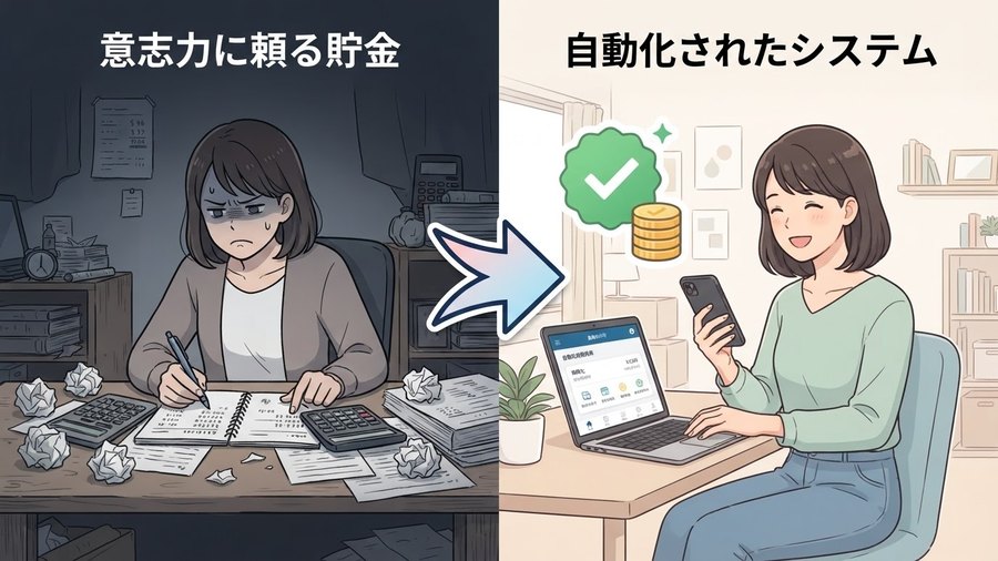 意志力に頼る貯金と仕組み化された貯金の違い