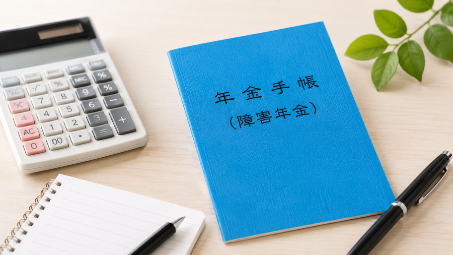 障害年金の年金手帳と電卓