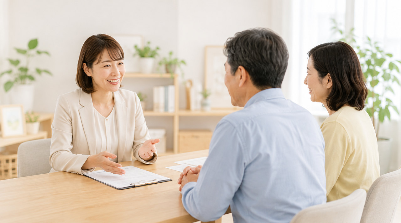 障害のある家族の財産管理と相続について支援者へ相談する夫婦