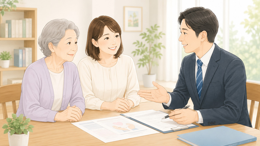 成年後見制度について専門家へ相談する家族