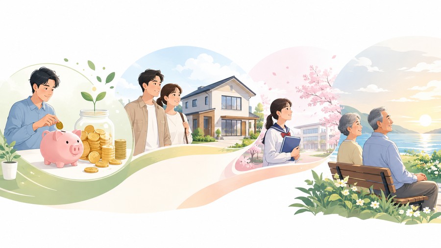 貯め時と使い時のメリハリを示す図