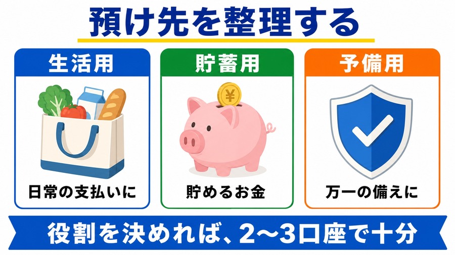 口座に役割を決めて整理する図