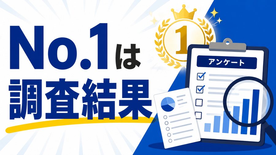 No.1は商品の実力そのものではなく調査結果であることを示す図