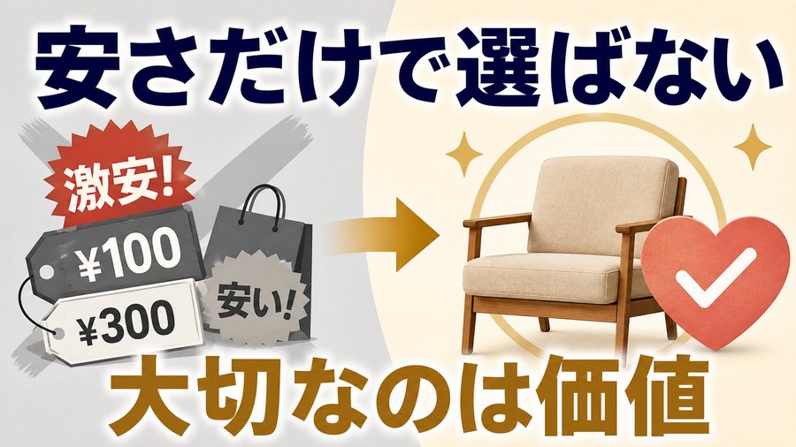 安さだけでなく自分にとっての価値で商品を選ぶことを示す図