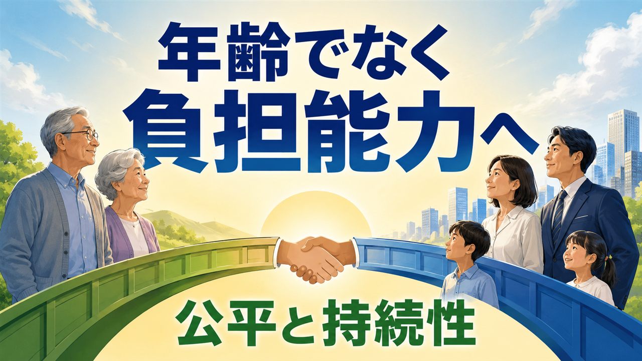 高齢者世代と現役世代が年齢ではなく負担能力を基準に支え合う未来