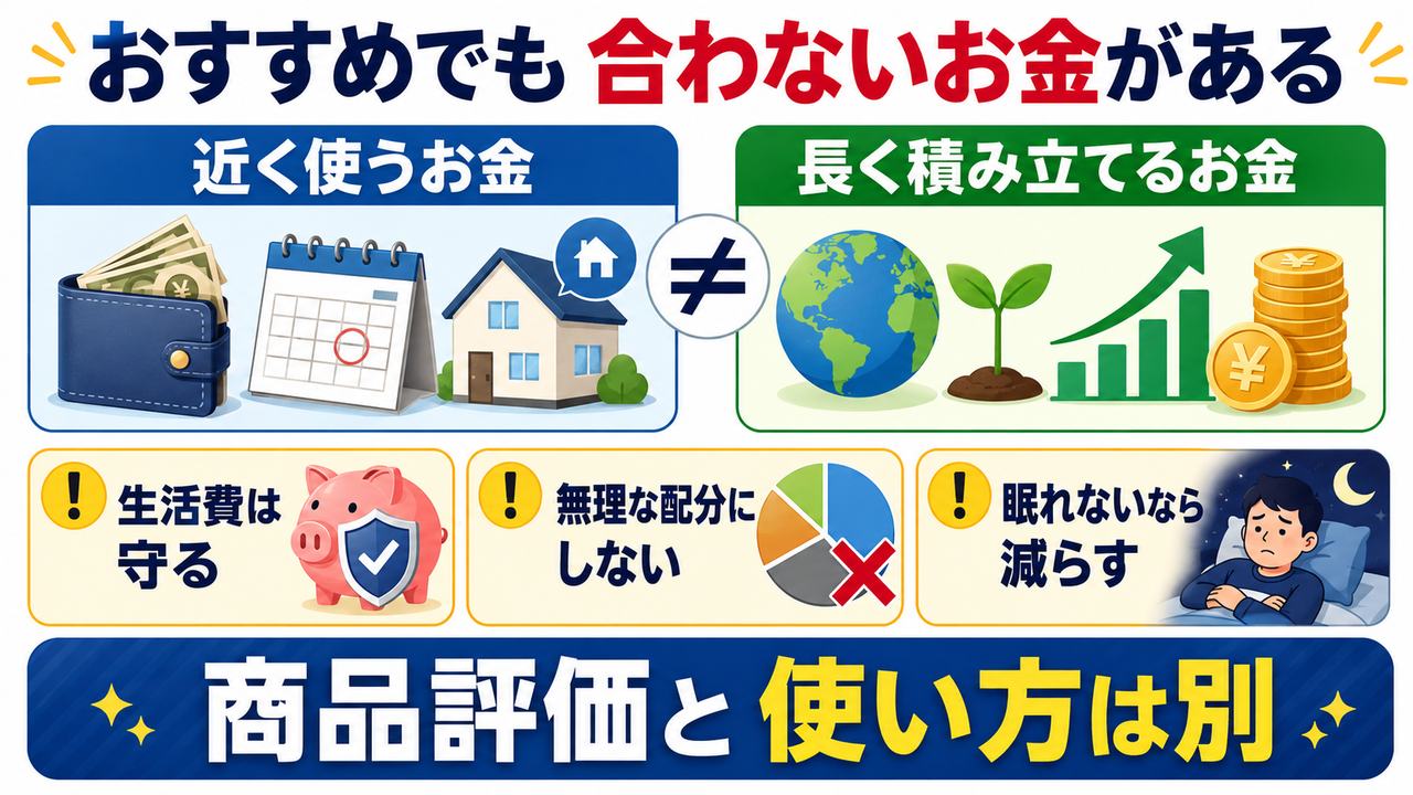 近く使うお金と長く積み立てるお金では、株式投資への向き合い方が変わる