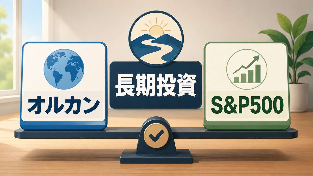 長期積立の株式部分の候補として、オルカンとS&P500連動投信を考える