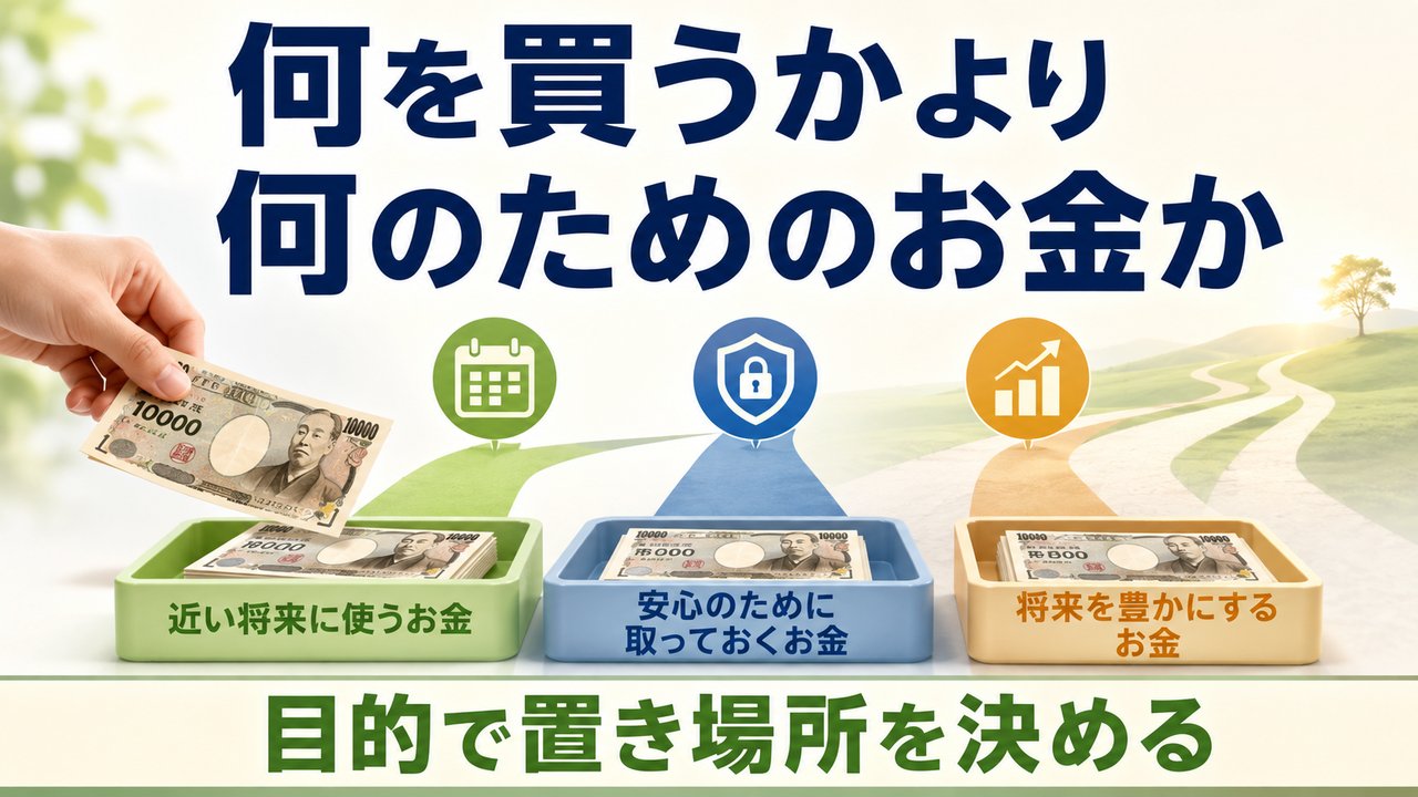 何を買うかより何のためのお金かを先に考える図