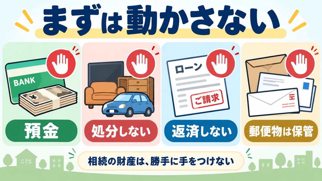 預金や家財を動かさず借金を返済せず郵便物を保管する注意点