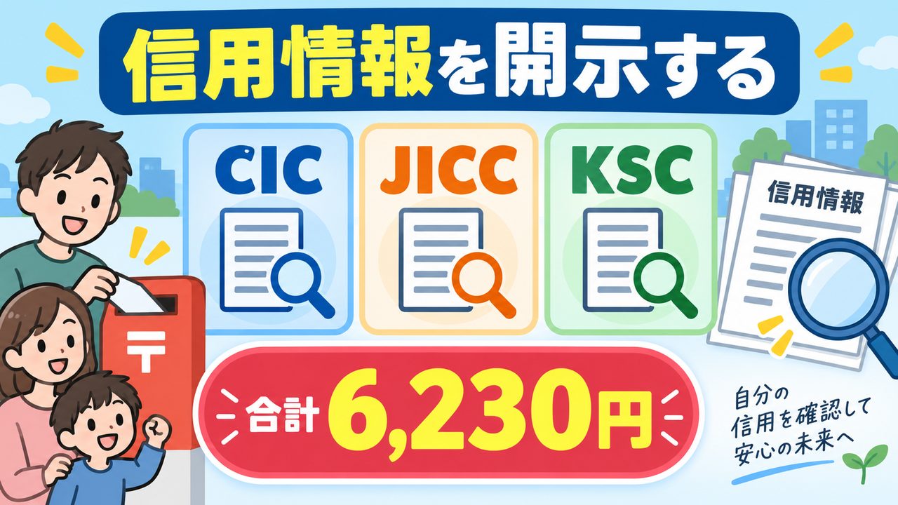 CIC、JICC、KSCの三つの信用情報機関へ開示請求する流れ