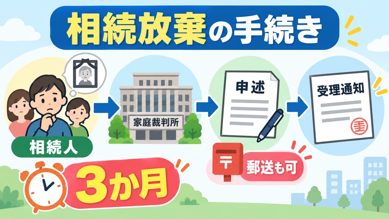 相続人が家庭裁判所へ相続放棄を申述し受理通知を受け取る流れ