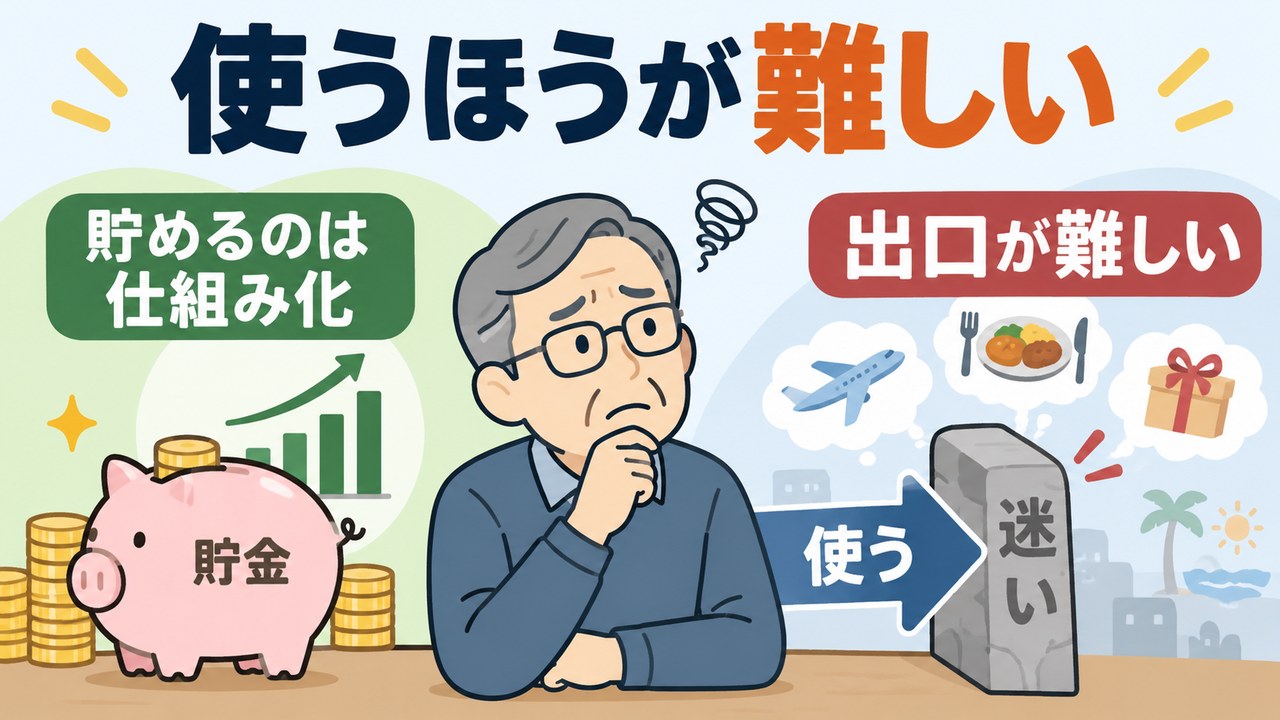 貯める仕組みは作れても使う出口を決めるのは難しいことを示す図