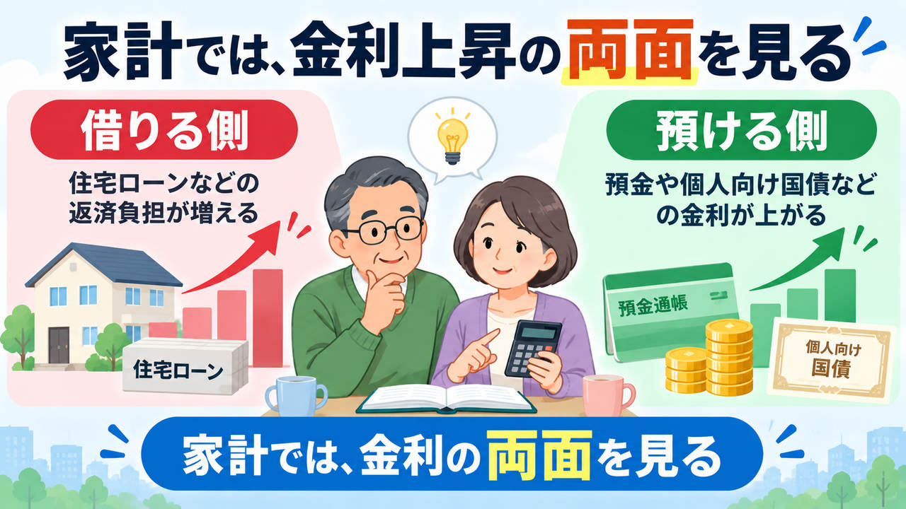 金利上昇による住宅ローン負担と預金や個人向け国債の利点