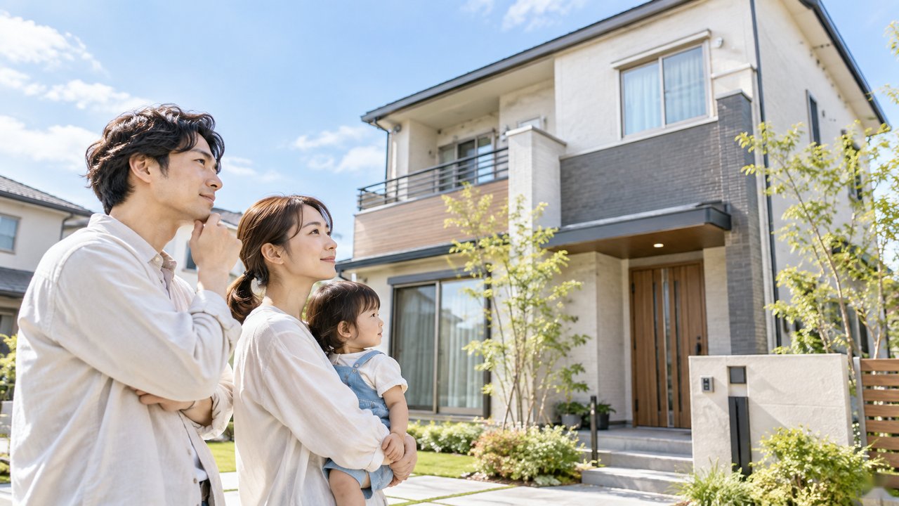 住宅ローンと金利上昇後の家計を考える若い家族