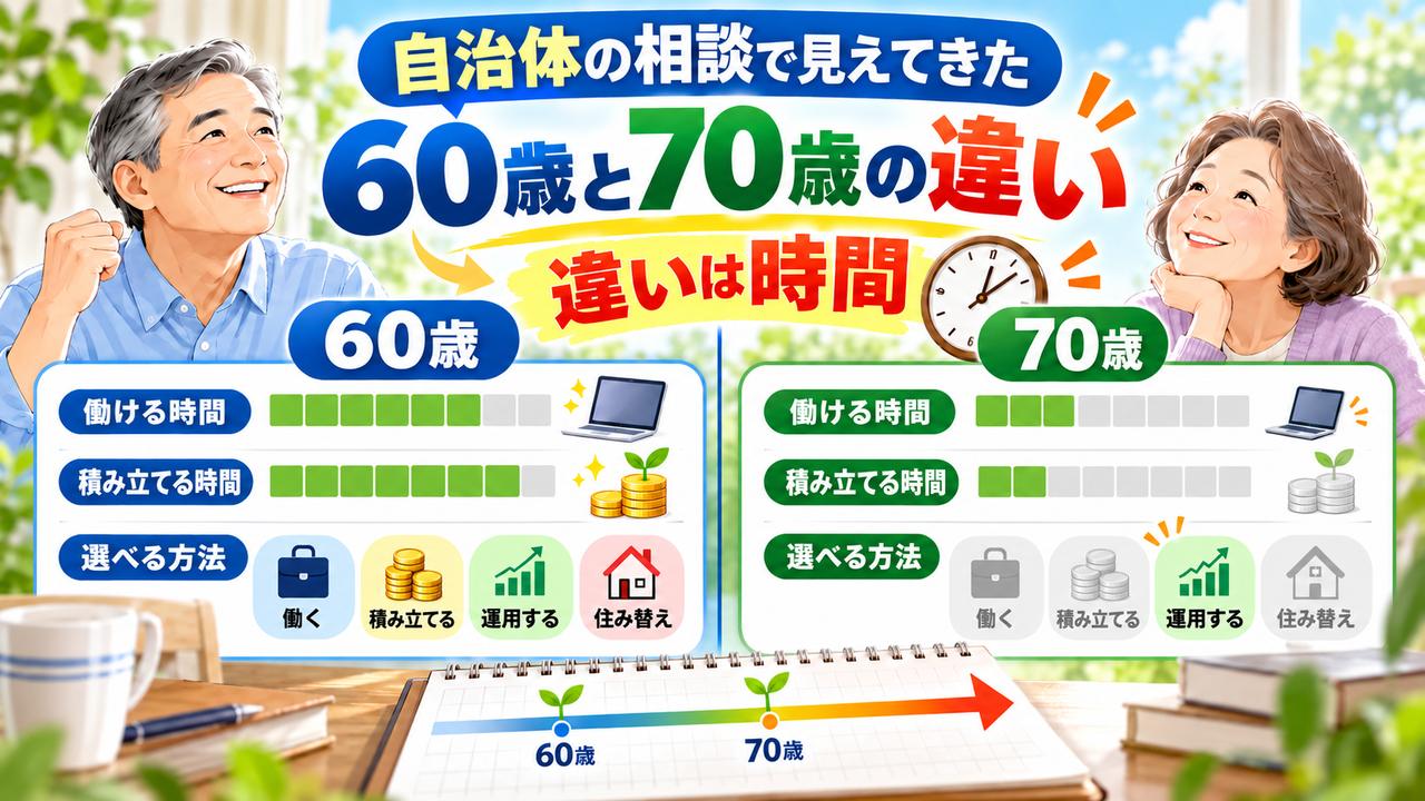 自治体の相談から見えた60歳と70歳の働ける時間と積み立てられる時間の違い
