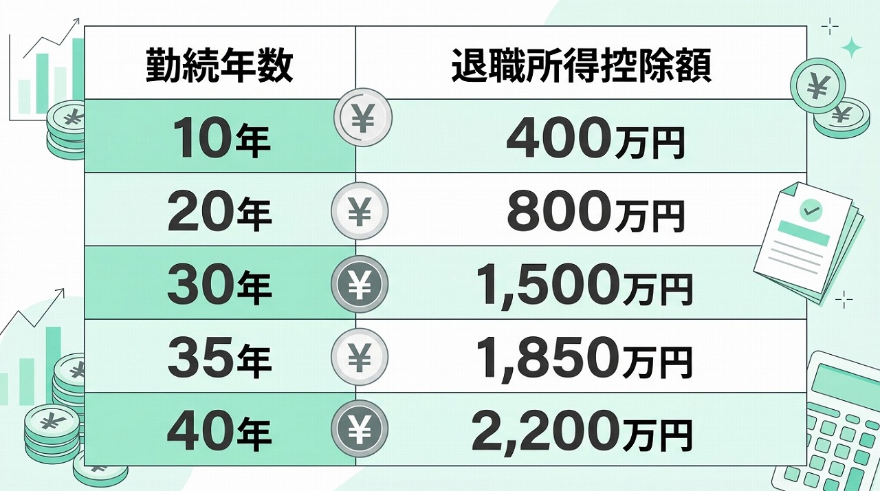 退職所得控除の適用イメージ